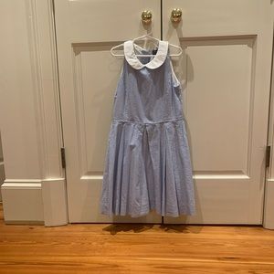 Blue and white seersucker Ralph Lauren girls dress